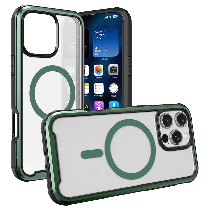 PULSE Aluminium Rugged Magsafe Case for iPhone 16 Pro Max-Matt Green Get best offers for PULSE Aluminium Rugged Magsafe Case for iPhone 16 Pro Max-Matt Green