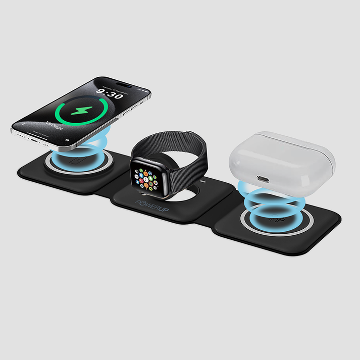 Powerup 3in1 Flat Wireless Charger  - Black Get best offers for Powerup 3in1 Flat Wireless Charger  - Black