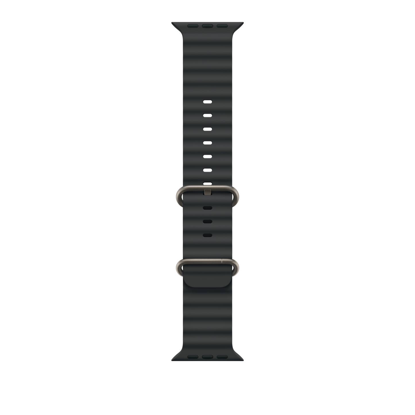 49mm Black Ocean Band - Natural Titanium Finish