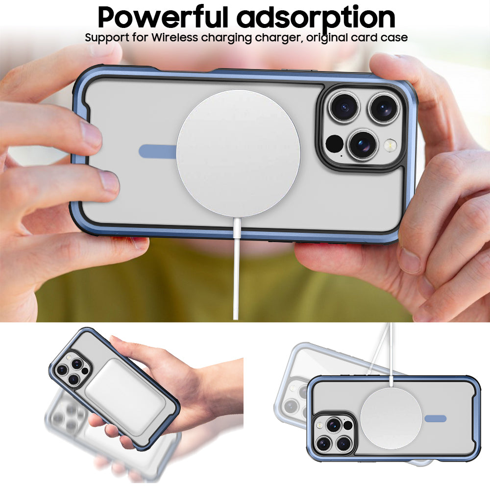 PULSE Aluminium Rugged Magsafe Case for iPhone 16-Matt Grey Blue