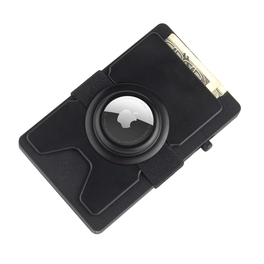 Valenta Cardprotector Aluminium with Airtag holder Black