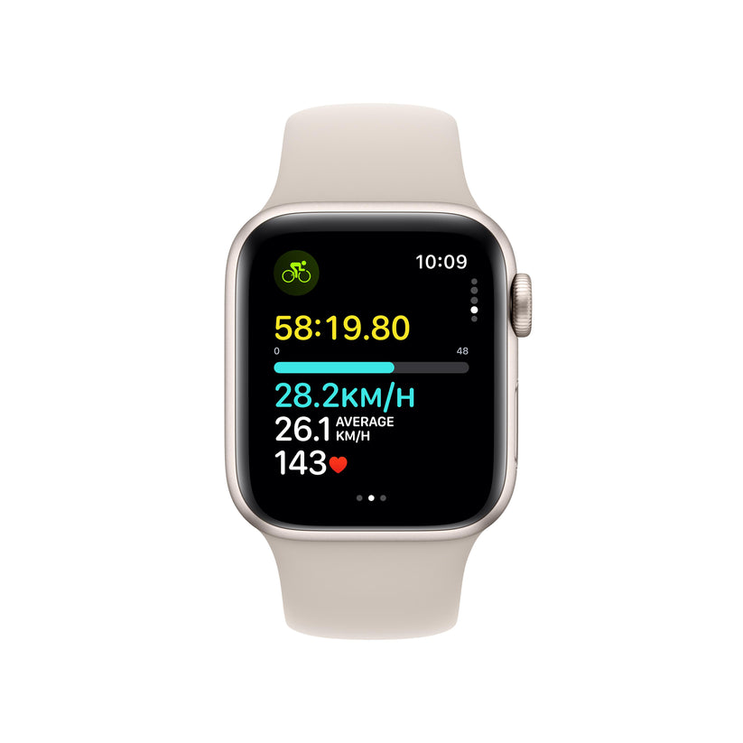 Apple Watch SE GPS + Cellular 40mm Starlight Aluminium Case with Starlight Sport Band - S/M Get best offers for Apple Watch SE GPS + Cellular 40mm Starlight Aluminium Case with Starlight Sport Band - S/M