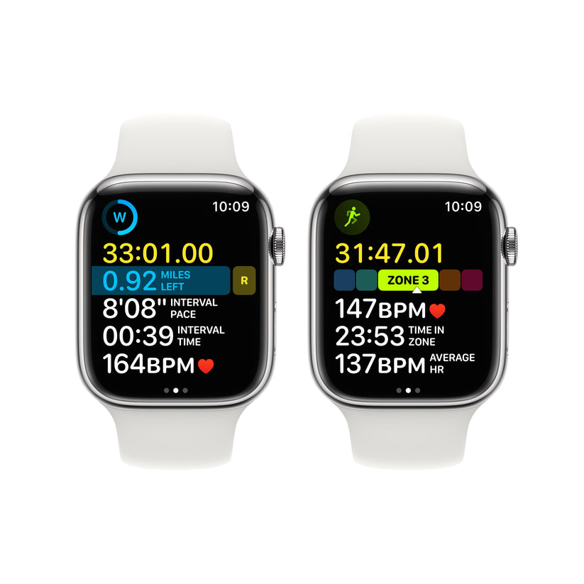 Apple Watch Series 8 GPS + Cellular 45mm Silver Stainless Steel Case with White Sport Band - Regular Get best offers for Apple Watch Series 8 GPS + Cellular 45mm Silver Stainless Steel Case with White Sport Band - Regular