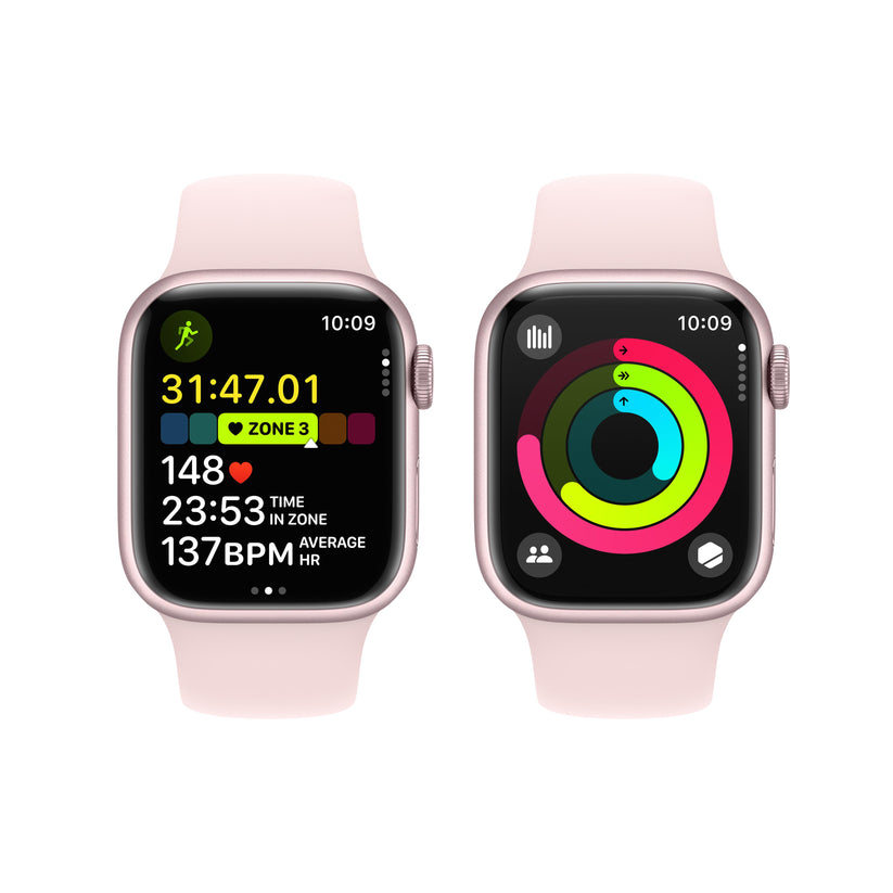 Apple Watch Series 9 GPS 41mm Pink Aluminium Case with Light Pink Sport Band - S/M Get best offers for Apple Watch Series 9 GPS 41mm Pink Aluminium Case with Light Pink Sport Band - S/M