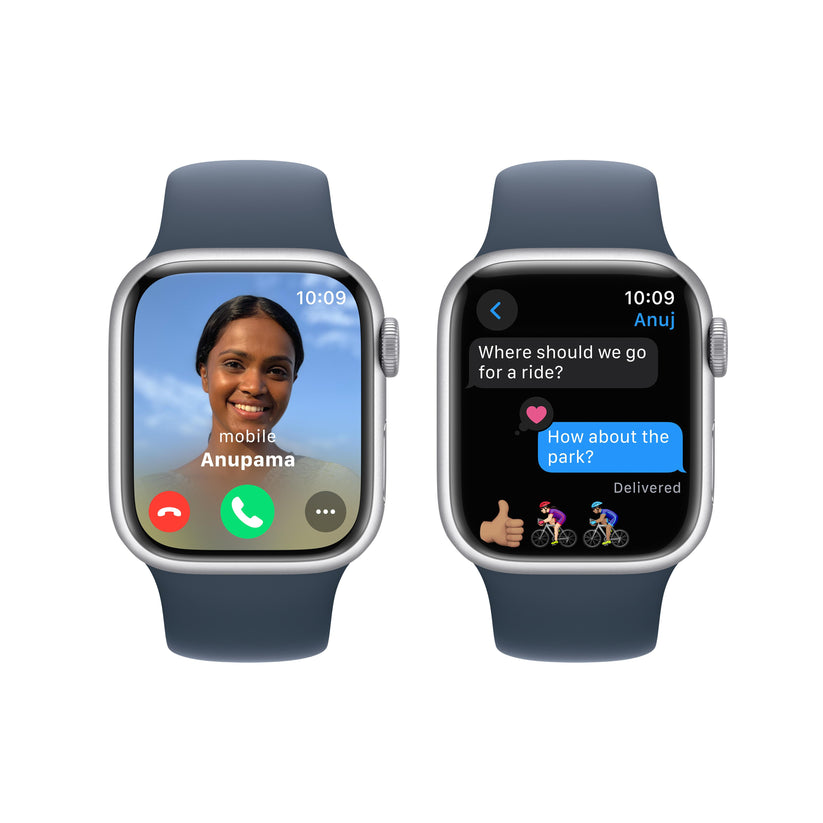 Apple Watch Series 9 GPS 41mm Silver Aluminium Case with Storm Blue Sport Band - S/M Get best offers for Apple Watch Series 9 GPS 41mm Silver Aluminium Case with Storm Blue Sport Band - S/M