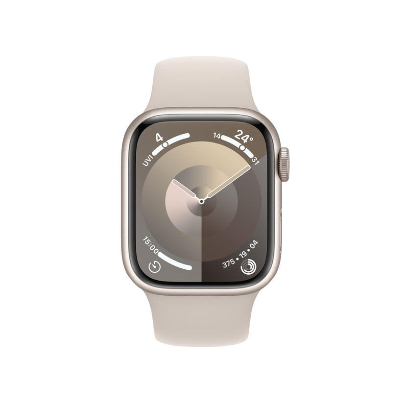 Apple Watch Series 9 GPS 41mm Starlight Aluminium Case with Starlight Sport Band - S/M Get best offers for Apple Watch Series 9 GPS 41mm Starlight Aluminium Case with Starlight Sport Band - S/M
