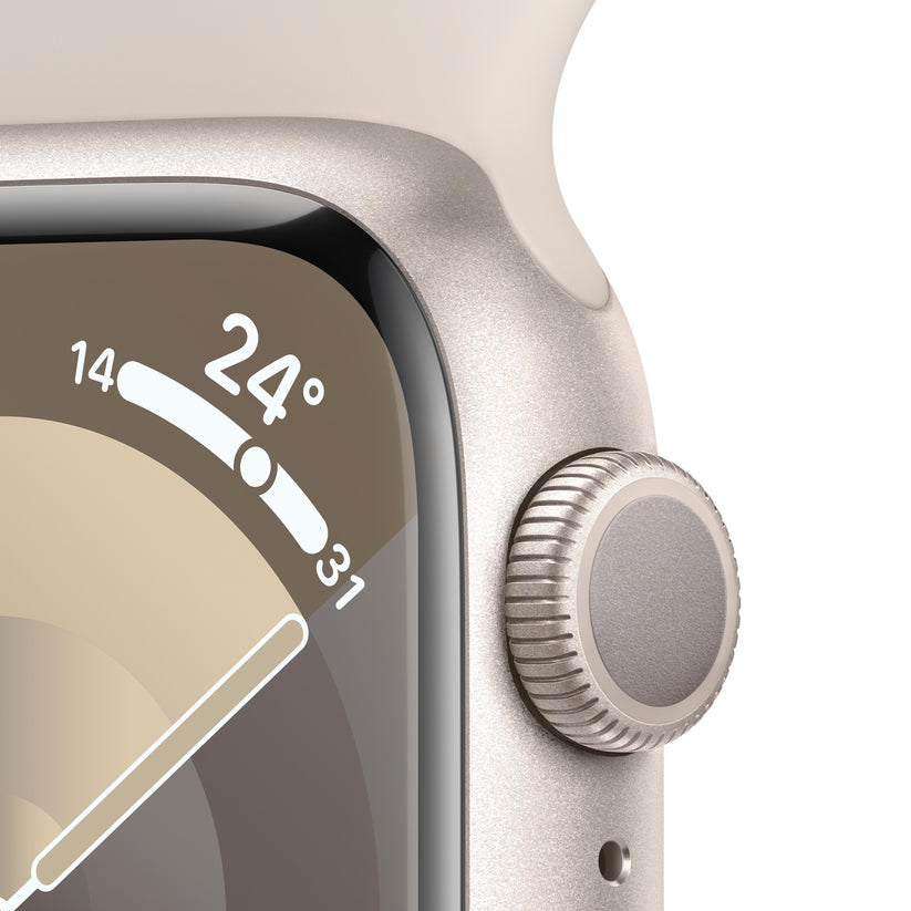 Apple Watch Series 9 GPS 41mm Starlight Aluminium Case with Starlight Sport Band - S/M Get best offers for Apple Watch Series 9 GPS 41mm Starlight Aluminium Case with Starlight Sport Band - S/M