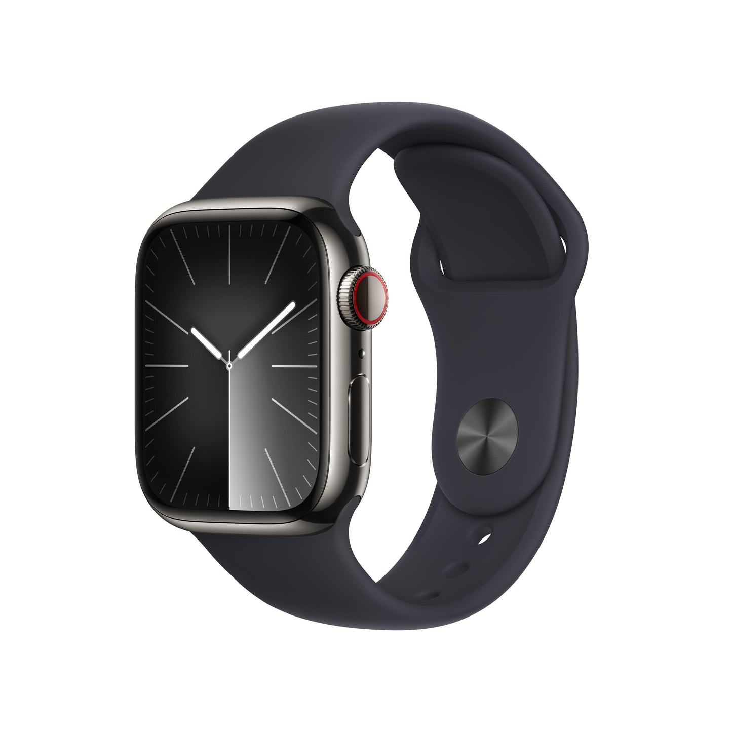 Apple Watch Series 9 GPS + Cellular 41mm Graphite Stainless Steel Case with Midnight Sport Band - S/M