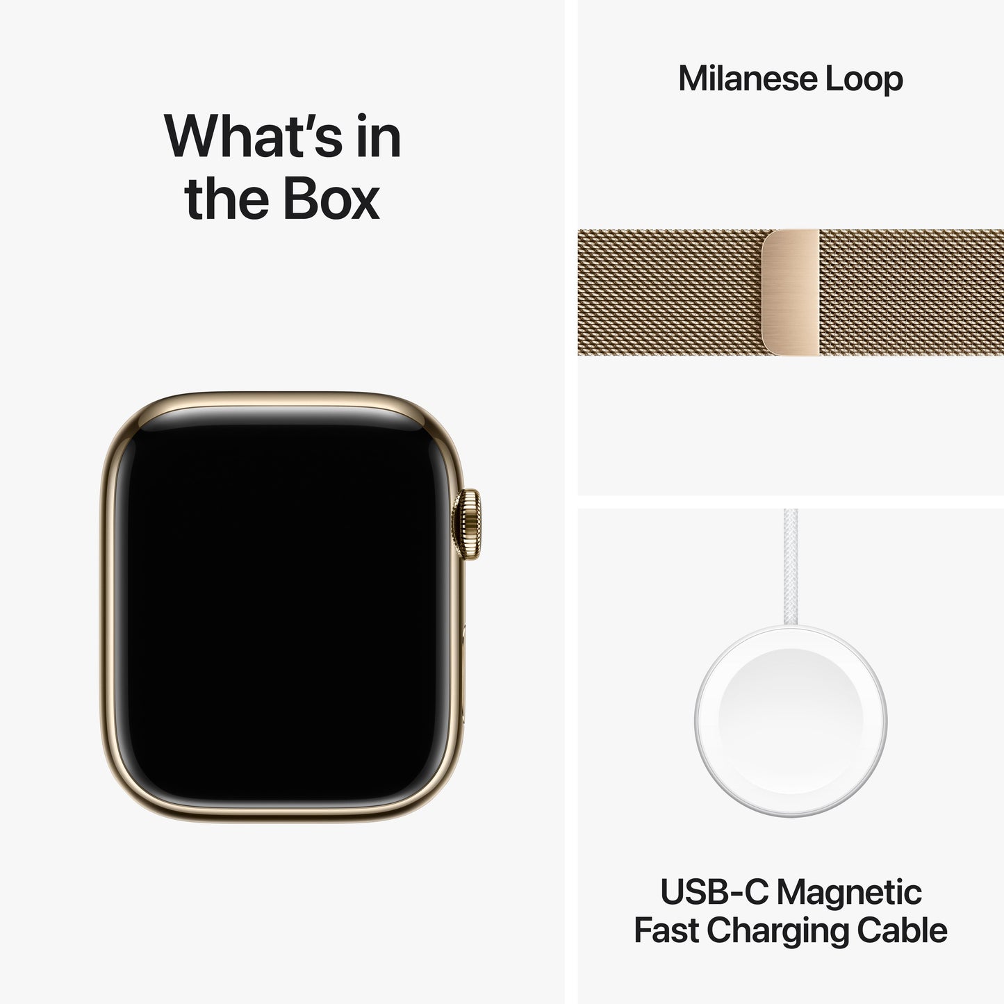 Apple Watch Series 9 GPS + Cellular 45mm Gold Stainless Steel Case with Gold Milanese Loop