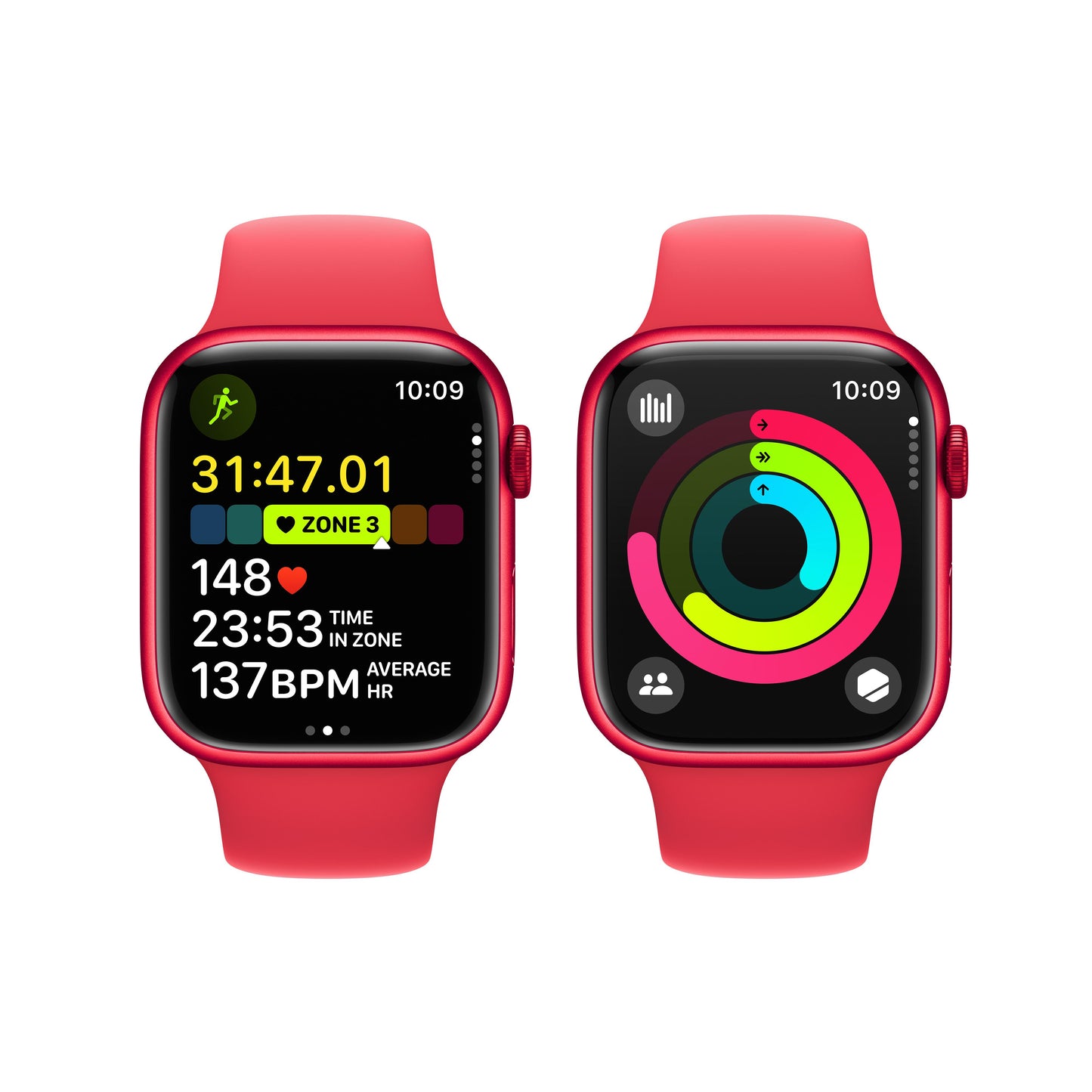 Apple Watch Series 9 GPS + Cellular 45mm (PRODUCT)RED Aluminium Case with (PRODUCT)RED Sport Band - S/M
