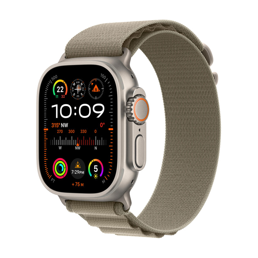 Apple Watch Ultra 2 GPS + Cellular 49mm Titanium Case with Olive Alpine Loop - Large Get best offers for Apple Watch Ultra 2 GPS + Cellular 49mm Titanium Case with Olive Alpine Loop - Large