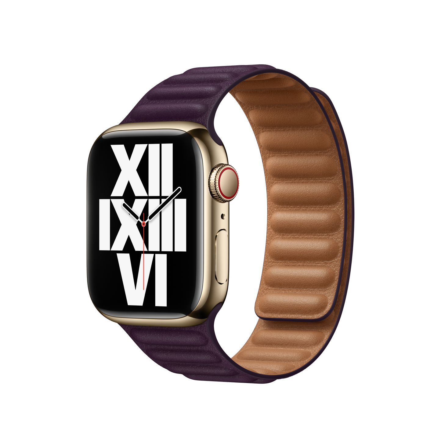 41mm Dark Cherry Leather Link - S/M