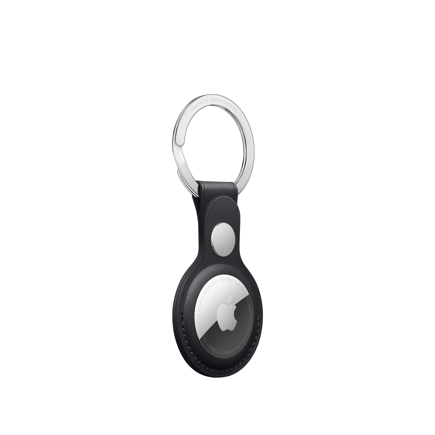 AirTag Leather Key Ring – Midnight
