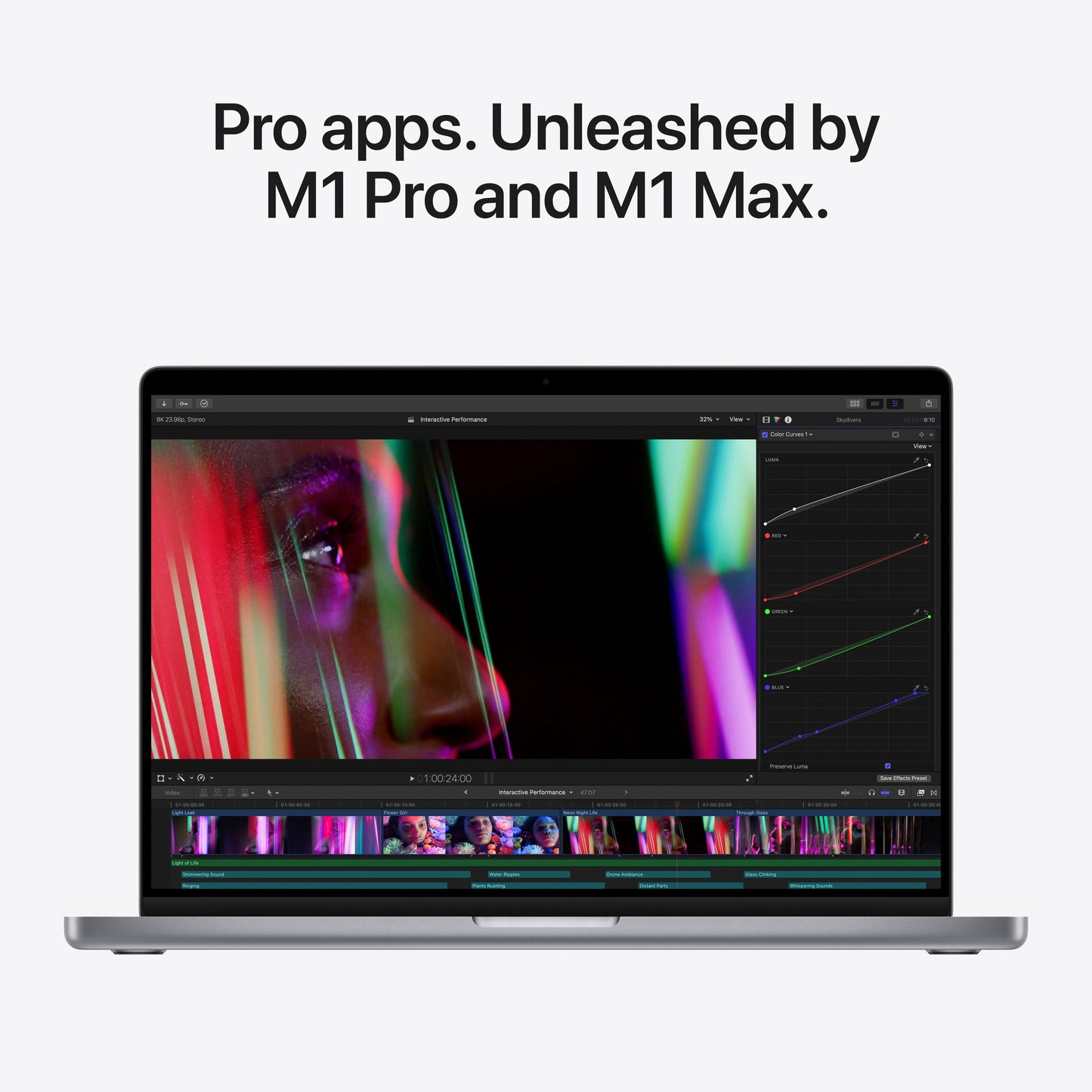 14-inch MacBook Pro: Apple M1 Pro chip with 8‑core CPU and 14‑core GPU, 512GB SSD - Space Grey