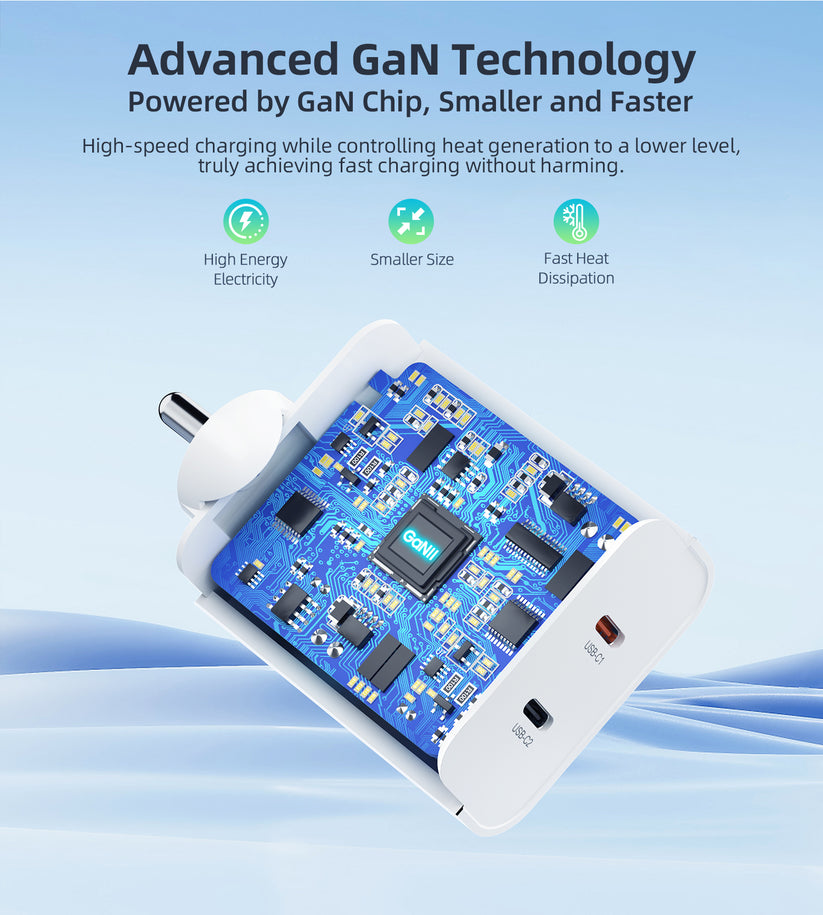 Pulse 65W Dual USB-C Gan PD Adapter - White Get best offers for Pulse 65W Dual USB-C Gan PD Adapter - White