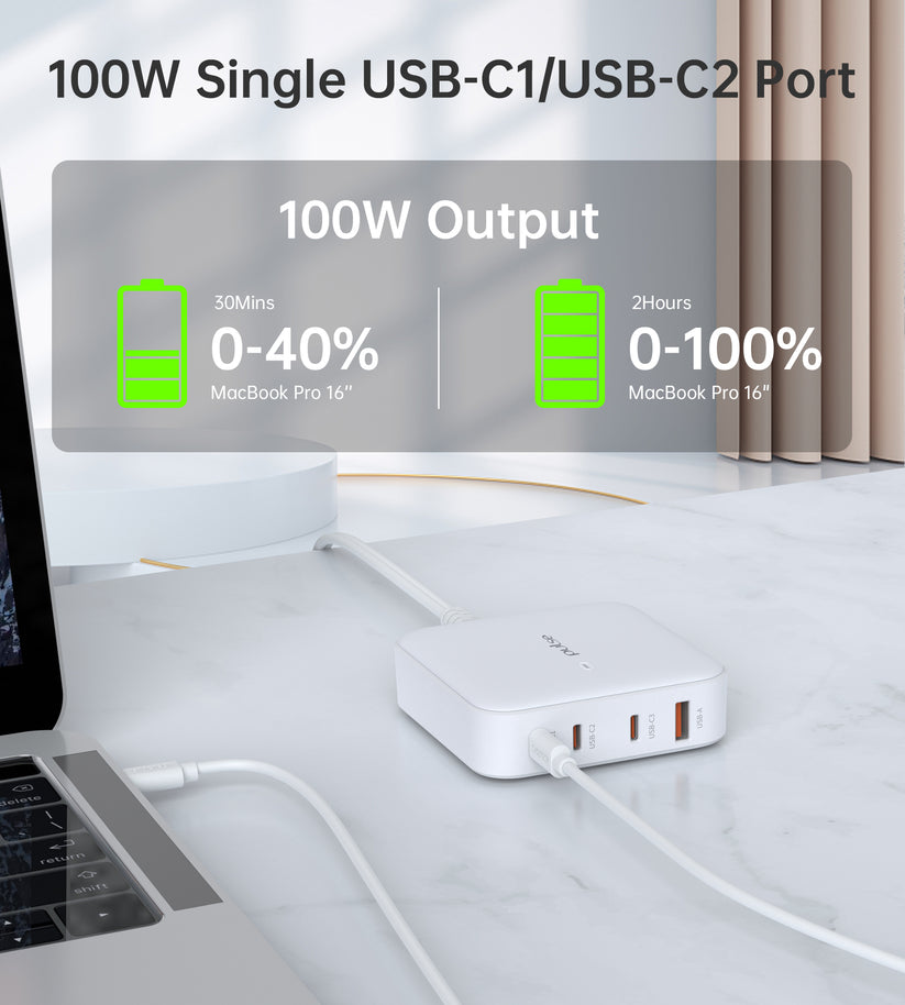 Pulse 100W PD GaN Desktop Charger - White Get best offers for Pulse 100W PD GaN Desktop Charger - White