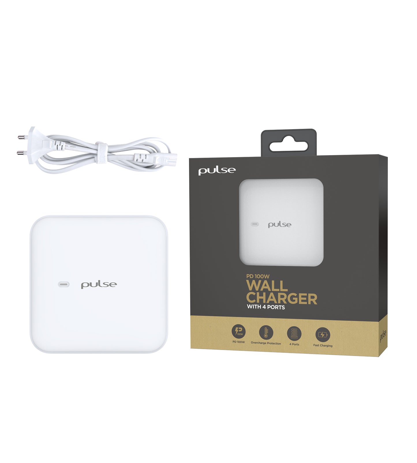 Pulse 100W PD GaN Desktop Charger - White