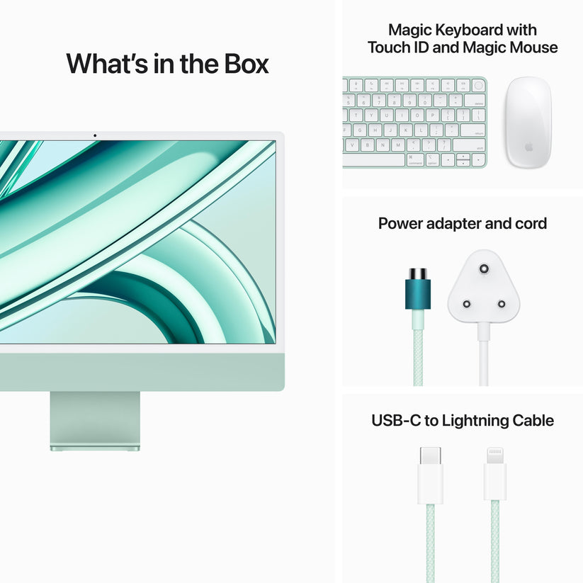 24-inch iMac with Retina 4.5K display: Apple M3 chip with 8‑core CPU and 10‑core GPU, 256GB SSD - Green Get best offers for 24-inch iMac with Retina 4.5K display: Apple M3 chip with 8‑core CPU and 10‑core GPU, 256GB SSD - Green