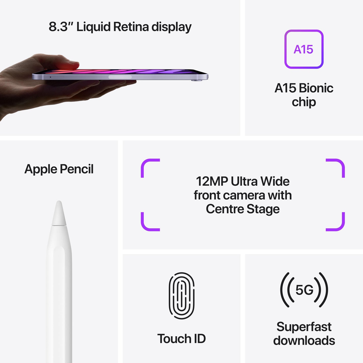 2021 iPad mini Wi-Fi + Cellular 256GB - Purple (6th generation)