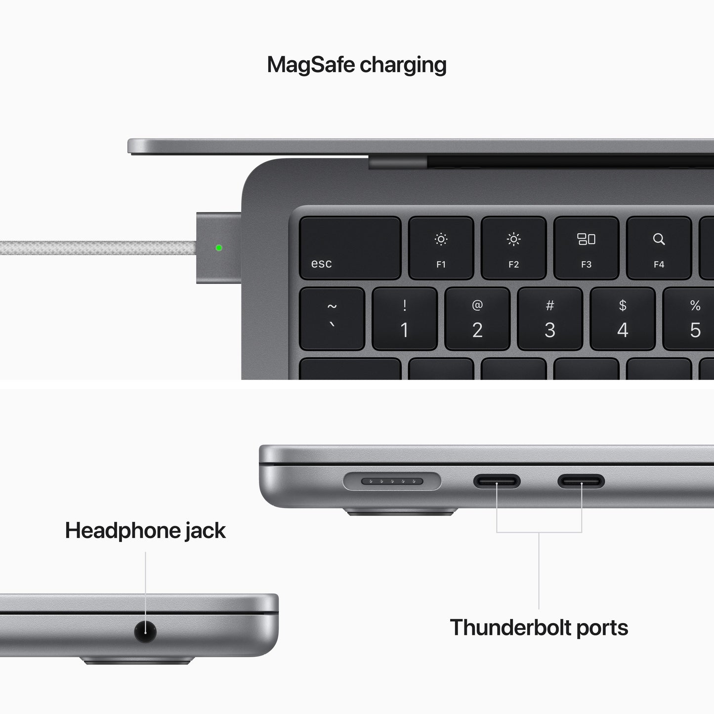 13-inch MacBook Air: Apple M2 chip with 8‑core CPU and 8‑core GPU, 256GB SSD - Space Grey