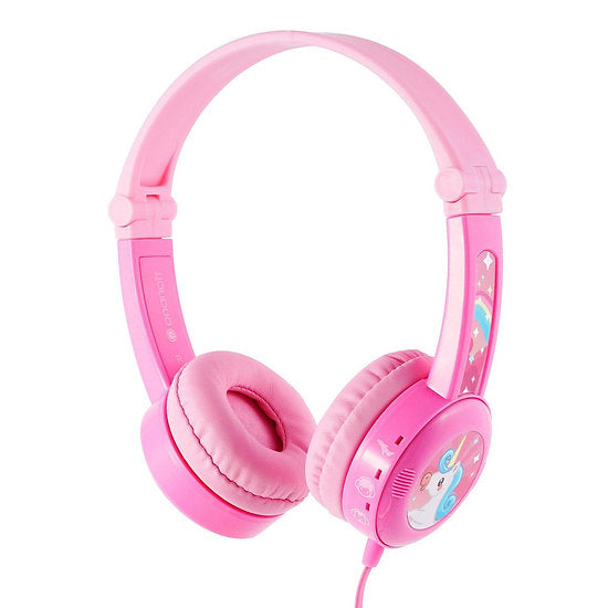 ONANOFF BuddyPhones Travel, Foldable with 3 step volume setting, Pink