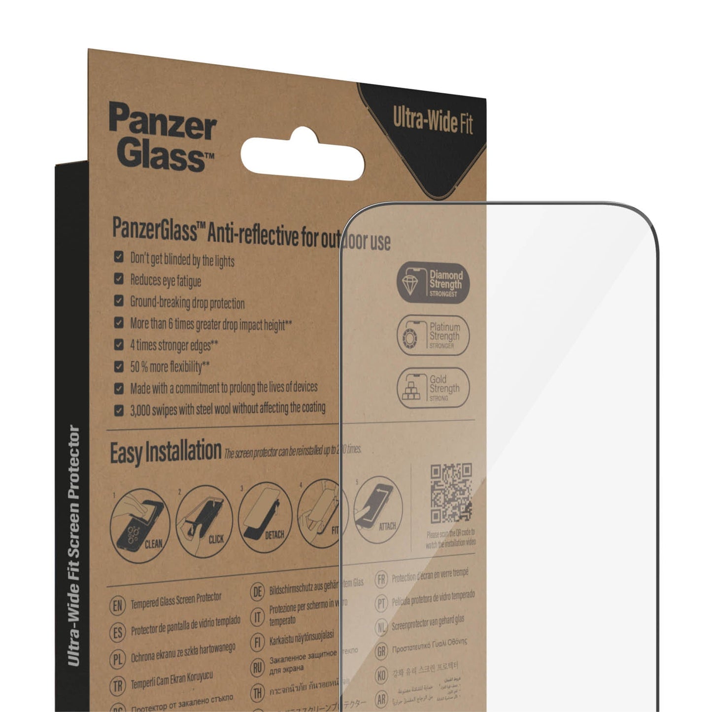 PanzerGlass™ Anti-Reflection Ultra-Wide Fit Screen Protector for iPhone 14 Pro - Anti-Reflection