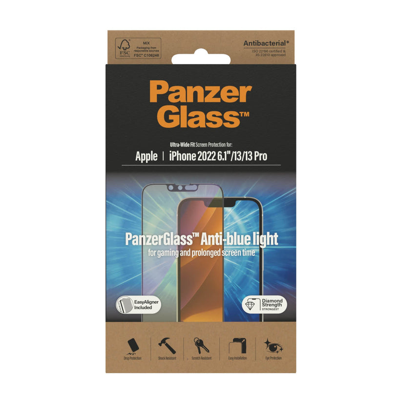 PanzerGlass™ Anti-blue Lgiht Ultra-Wide Fit Screen Protector for iPhone 14 , iPhone 13/13 Pro - Anti-blue Light Get best offers for PanzerGlass™ Anti-blue Lgiht Ultra-Wide Fit Screen Protector for iPhone 14 , iPhone 13/13 Pro - Anti-blue Light