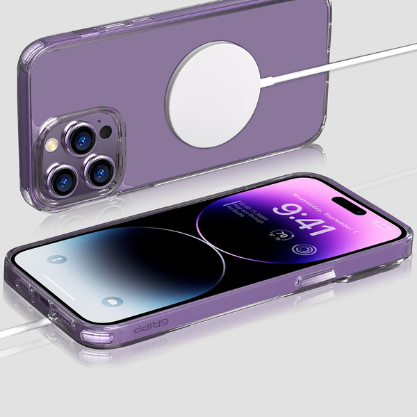 GRIPP Clear Magsafe Case for Apple iPhone 14 Pro (6.1) - Transparent with Purple Ring - Clear Get best offers for GRIPP Clear Magsafe Case for Apple iPhone 14 Pro (6.1) - Transparent with Purple Ring - Clear