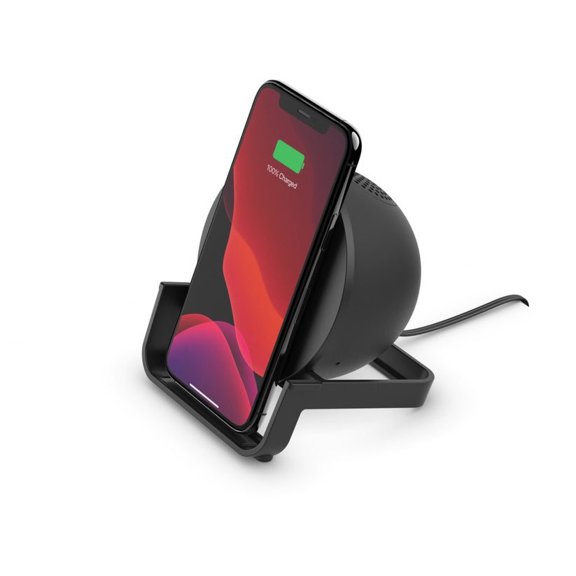 Belkin Wireless charger + Bluetooth speaker - Black Get best offers for Belkin Wireless charger + Bluetooth speaker - Black