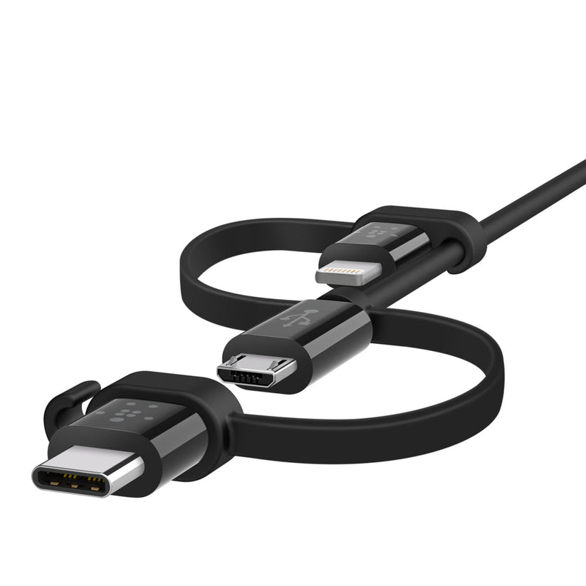 Belkin USB-A to micro USB/LTG/USB-C,4M, chargeSync cable - Black Get best offers for Belkin USB-A to micro USB/LTG/USB-C,4M, chargeSync cable - Black