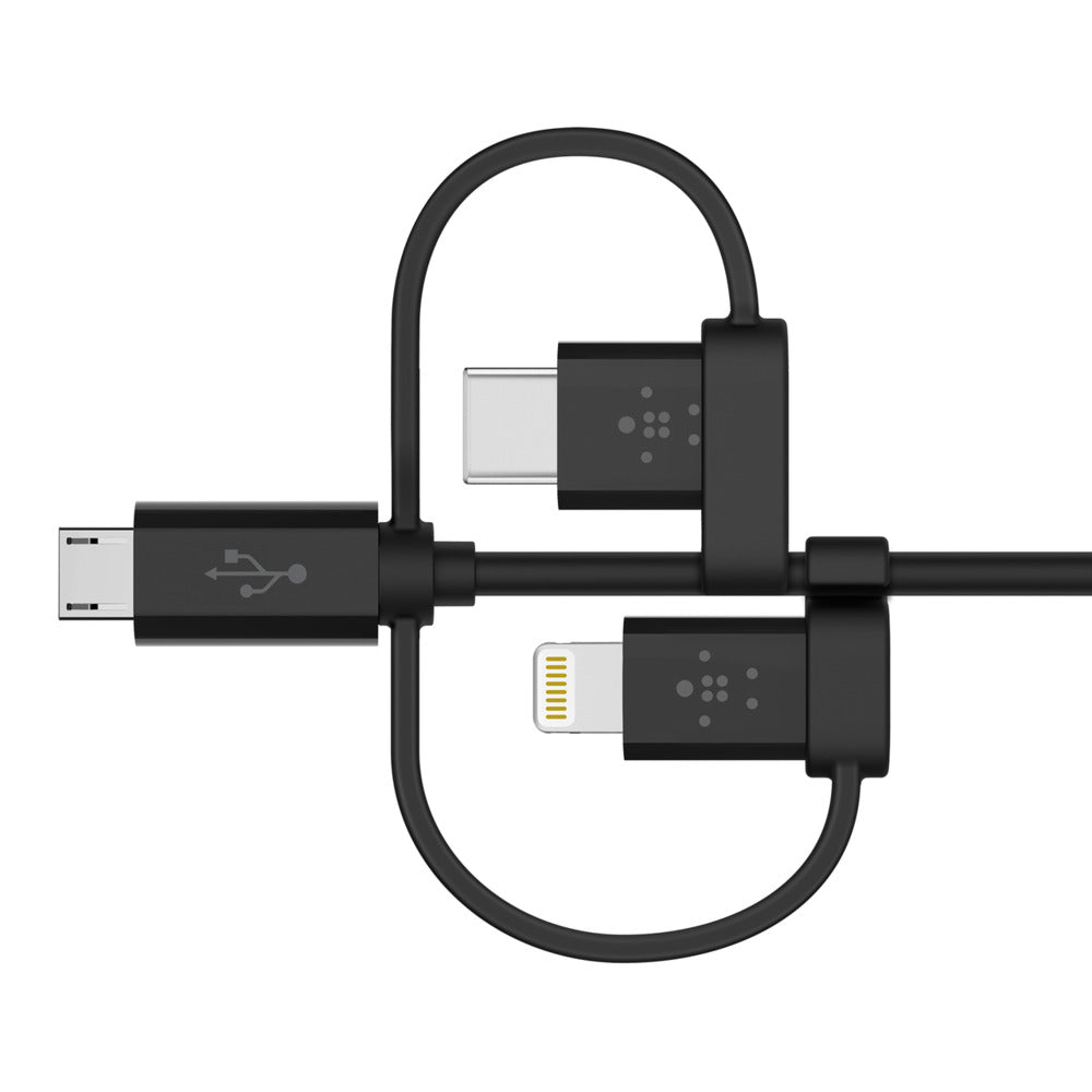 Belkin USB-A to micro USB/LTG/USB-C,4M, chargeSync cable - Black