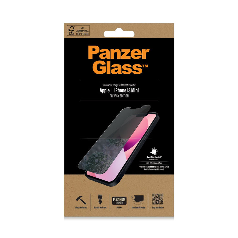 PanzerGlass iPhone 13 mini AntiBacterial Screen Protector - Privacy Get best offers for PanzerGlass iPhone 13 mini AntiBacterial Screen Protector - Privacy