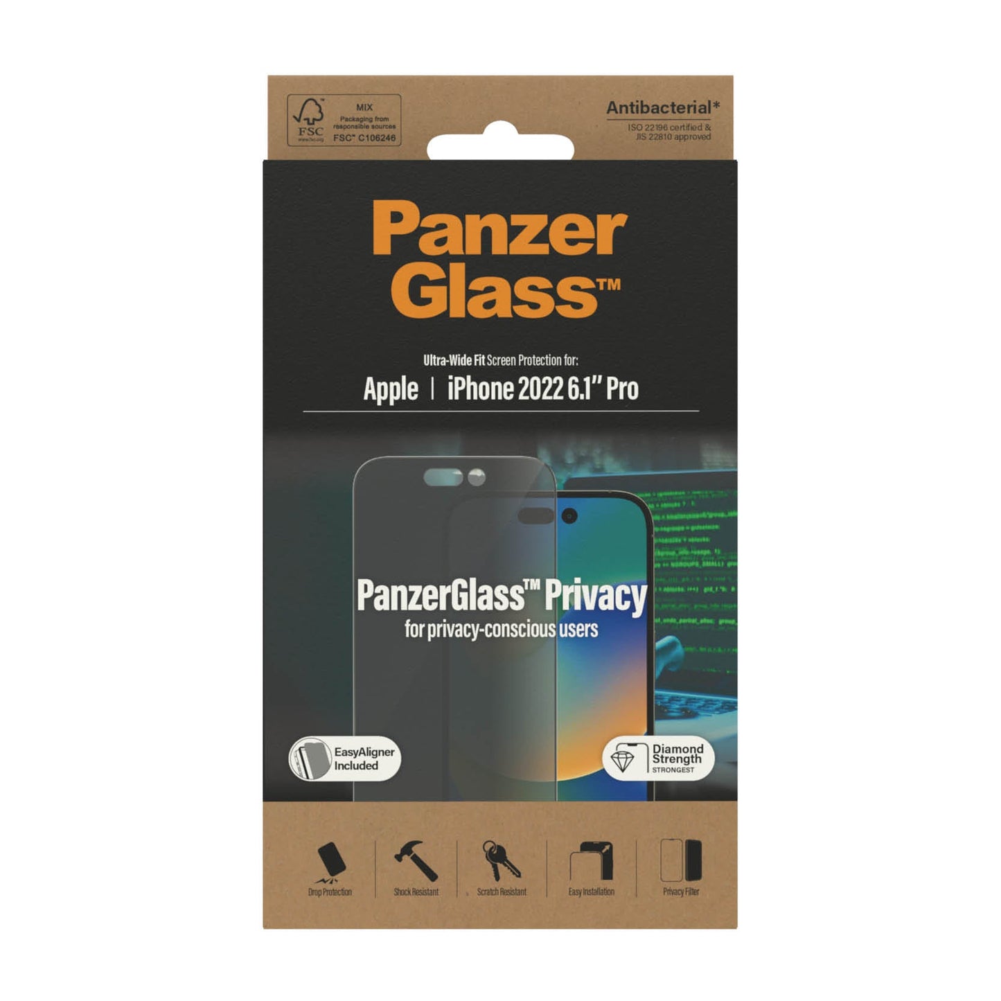 PanzerGlass‚Ѣ Ultra-Wide Fit Privacy Screen Protector for iPhone 14 Pro